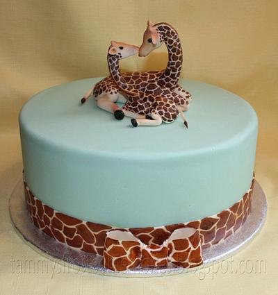 Giraffe Baby Shower Cake - Cake by Tammy