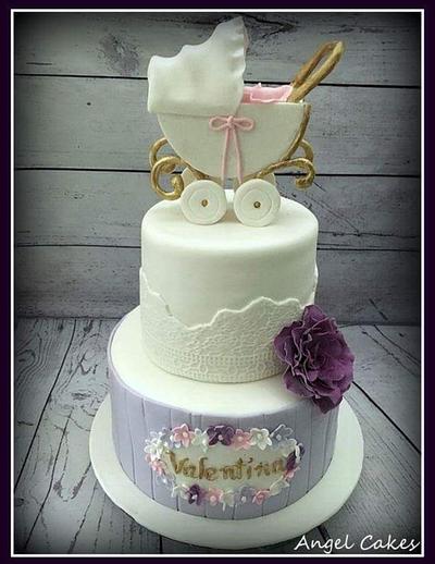 Lavender baby buggy - Cake by Angel Rushing