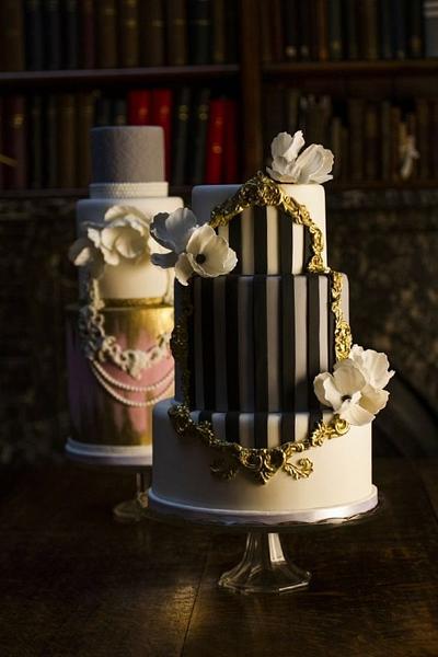 Frame Cakes - Stripes and Lace & Pearls - Cake by Keiron George Cake Design 