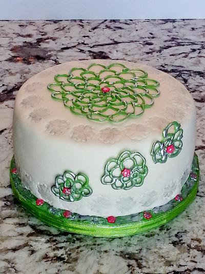 Cream and Green Chocolate Swirls - Cake by Enza - Sweet-E