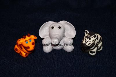 Hand Sculpted Fondant Animals - Cake by Creative Cakes by Chris