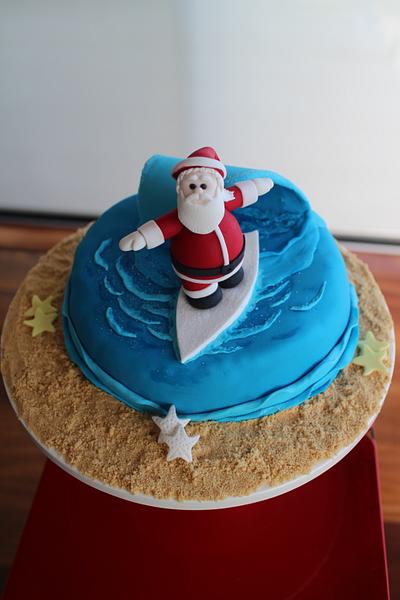 Surfing Santa - Cake by Michelle