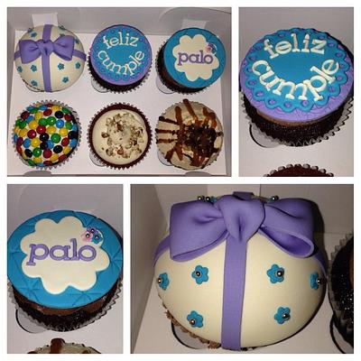 Purple and turquoise Birthday cupcakes! - Cake by Monika Moreno