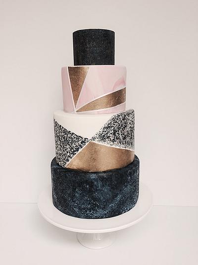 Geometric Luxe Wedding Cake - Cake by Creative Cakes by Sharon