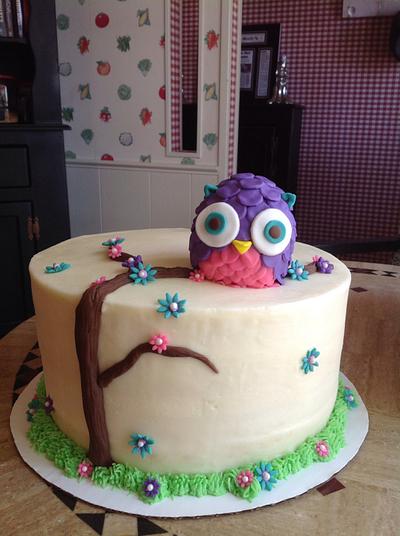 Baby Shower Owl Cake  - Cake by ChefBrenYoung