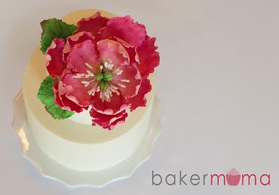 Open Gumpaste Peony Cake - Cake by Bakermama