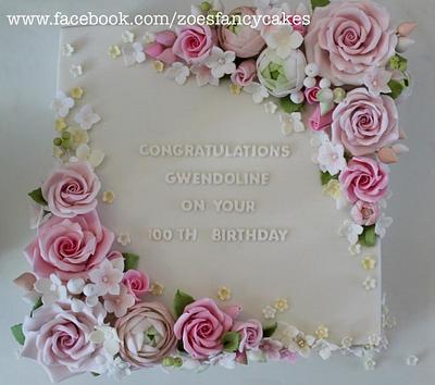 100th Birthday cake - Cake by Zoe's Fancy Cakes