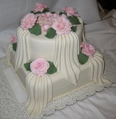 Roses & Drapes Bridal Shower Cake - Cake by DoobieAlexander