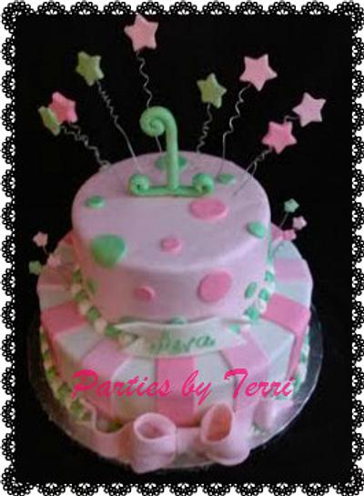 Very Pretty 1st Birthday Celebration Cake - Cake by Parties by Terri
