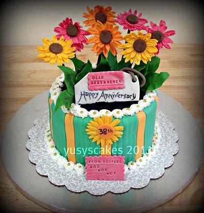 Daises Flowers Cake - Cake by Yusy Sriwindawati