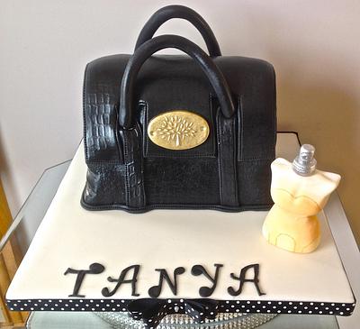 Mulberry bag and Jean Paul Gaultier Perfume cake  - Cake by Alison's Bespoke Cakes
