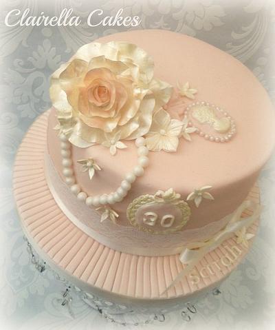 Vintage Blush  - Cake by Clairella Cakes 
