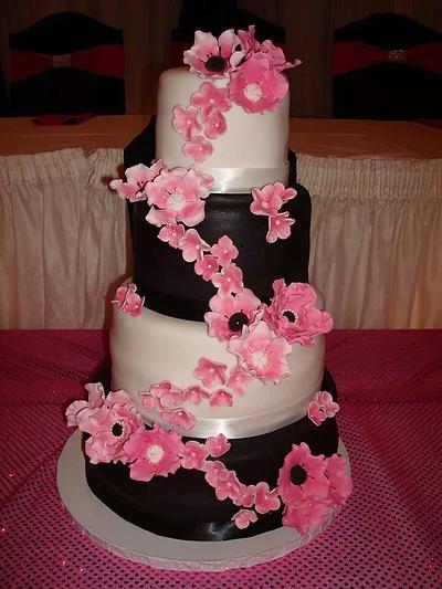 Fantasy Flowers Wedding Cake - Cake by Bubbycakes