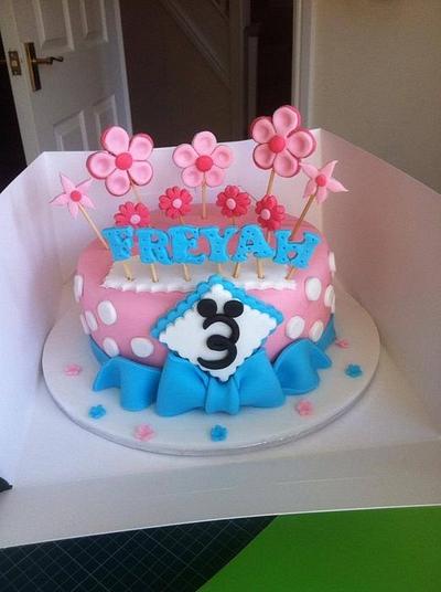Blue & Pink girls cake  - Cake by Jodie Taylor