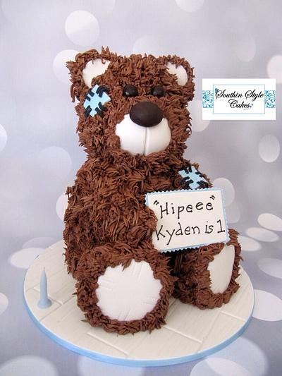 Shabby shaggy bear - Cake by Southin Style Cakes