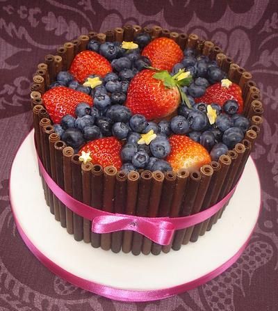 Chocolate and fresh fruit cake - Cake by That Cake Lady