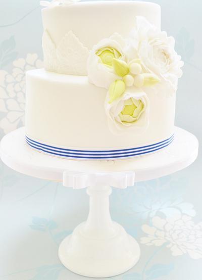 Blue Velvet wedding cake - Cake by Roo's Little Cake Parlour