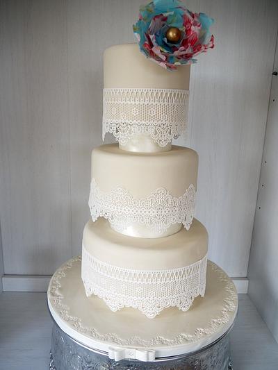 Darcey Blocked Wedding Cake - Cake by Scrummy Mummy's Cakes
