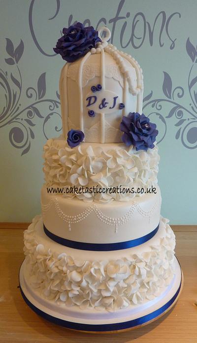 Birdcage & Ruffles Wedding Cake - Cake by Caketastic Creations
