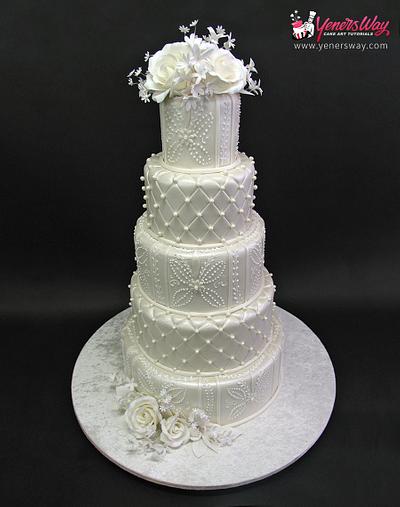 5 Tier Classic Wedding Cake - Cake by Serdar Yener | Yeners Way - Cake Art Tutorials
