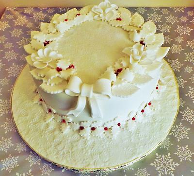 Holly wreath - Cake by Jacqui's Cupcakes & Cakes