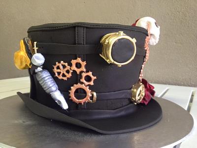 Steampunk Hat with Tattoo Guns - Cake by Natascha Vilonel