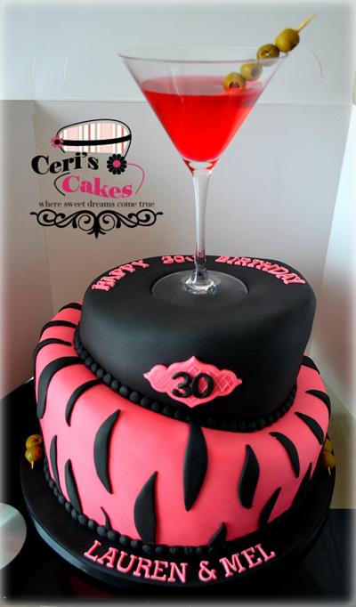 30th Birthday cocktail topsy turvy cake - Cake by Ceri's Cakes