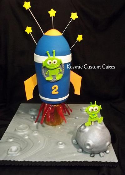 Free Standing SPACESHIP w/Flames that Light up - Cake by Kosmic Custom Cakes