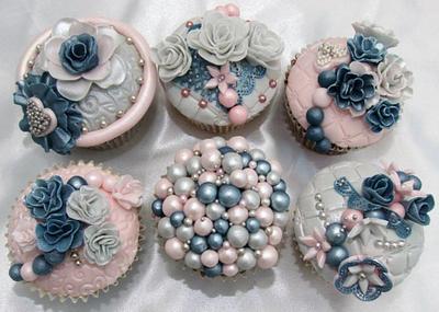 Vintage Pink n Blue - Cake by Just Cupcakes