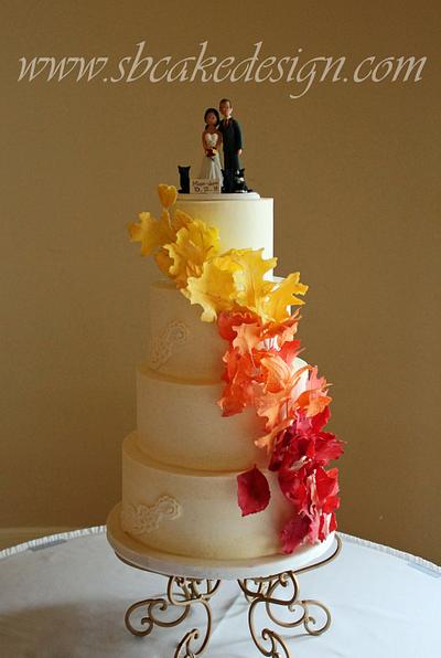 Fall Leaves Wedding Cake - Cake by Shannon Bond Cake Design