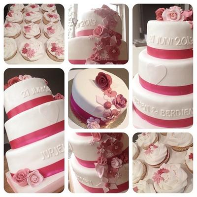 Pink wedding cake - Cake by marieke