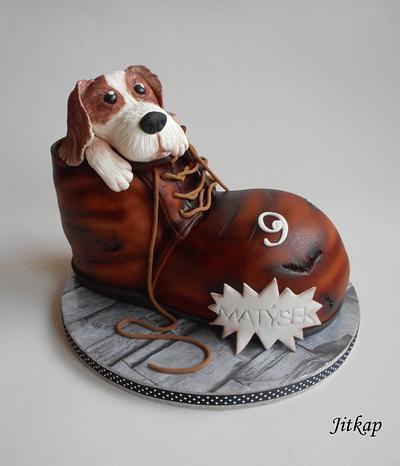 Dog and shoe - Cake by Jitkap