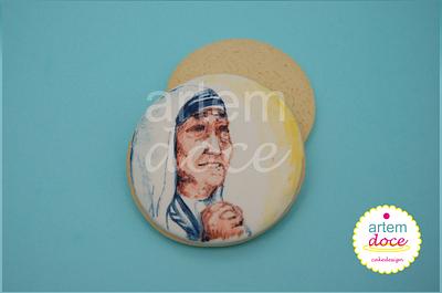 Hand painted cookie "Mother Teresa" - Cake by Margarida Guerreiro