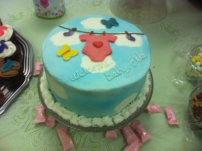 Baby Shower Cake and Cupcakes - Cake by StephS