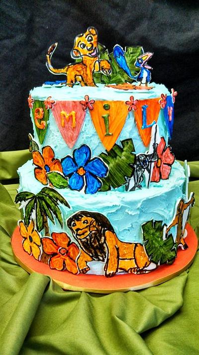 Handpainted Lion King - Cake by Elyse Rosati