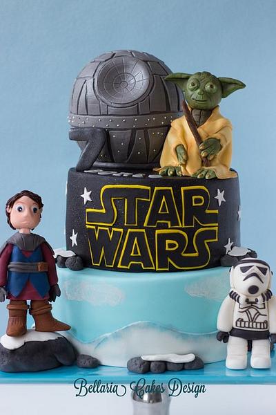 Star Wars cake with Death star and Yoda - Cake by Bellaria Cake Design 