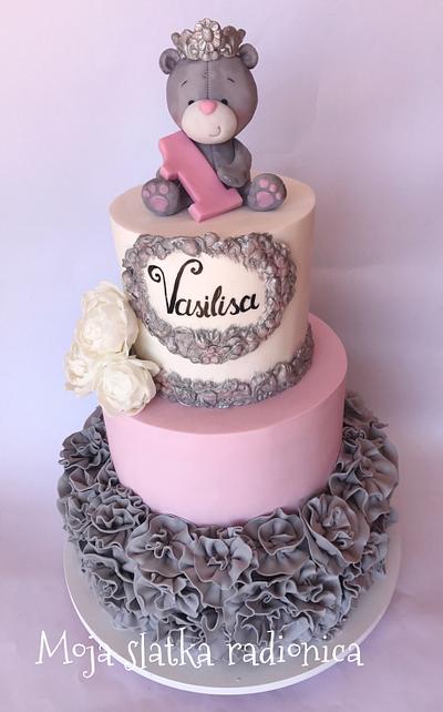 Elegant first Birthday cake - Cake by Branka Vukcevic