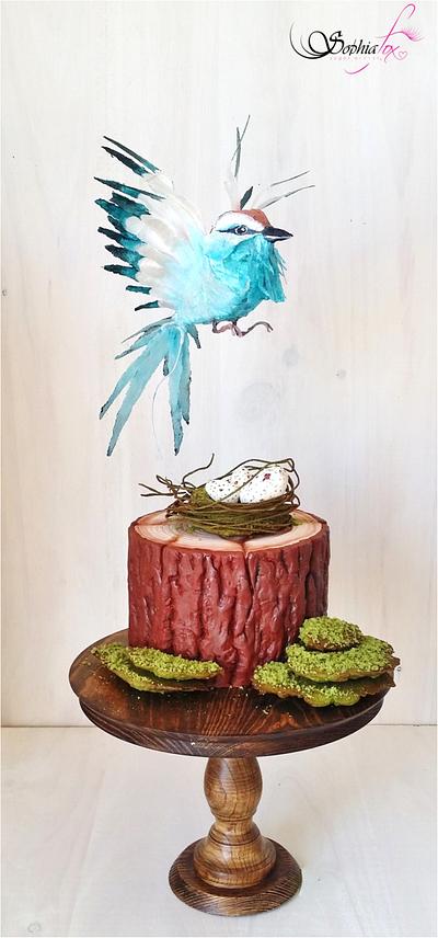 " Wafer Paper Bird Cake "  - Cake by Sophia  Fox