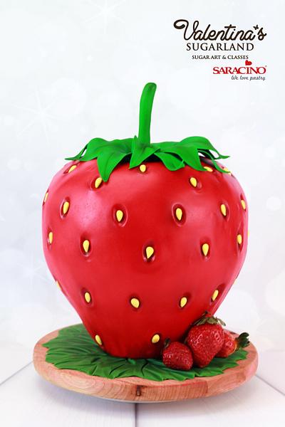 Giant Strawberry - Cake by Valentina's Sugarland