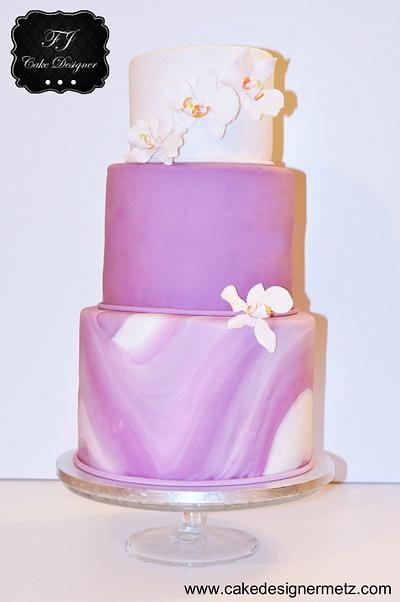  Marble and orchid - Cake by FJ Cake Designer
