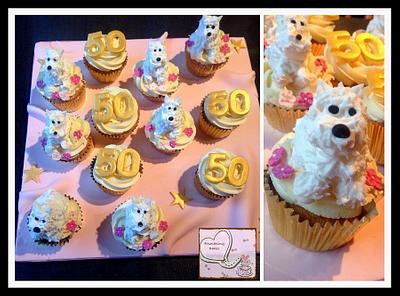 Westie dog cupcake plus tutorial! West highland terrier tutorial - Cake by Emmazing Bakes
