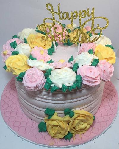Strawberry Buttercream Wreath Cake - Cake by givethemcake