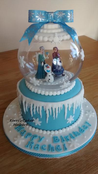 Frozen snowglobe - Cake by Kerri's Cakes