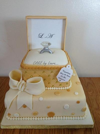 Gold ring box - Cake by Laura Woodall