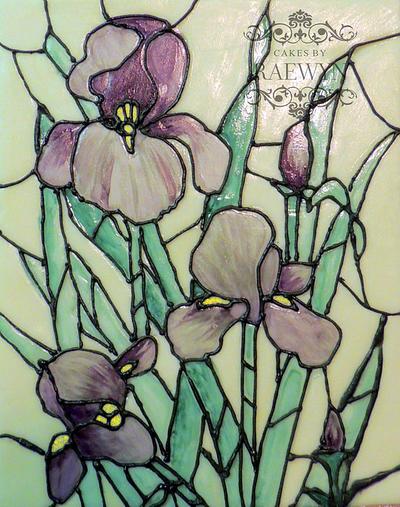 Stained Glass Irises - Cake by Raewyn Read Cake Design