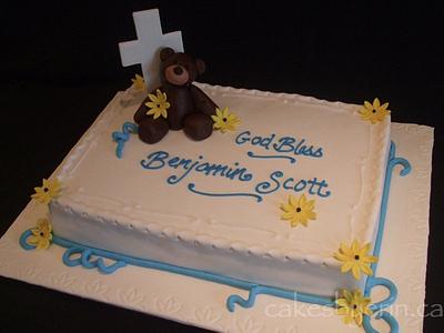 Teddy Bear Baptism Cake - Cake by erinCA