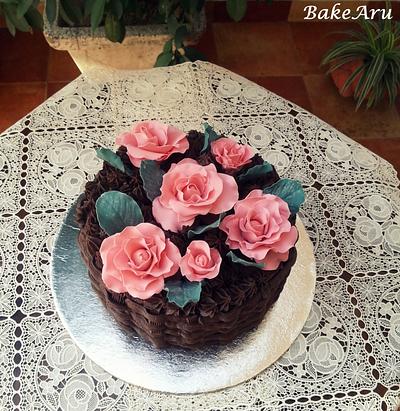 Flower Basket Cake - Cake by BakeAru