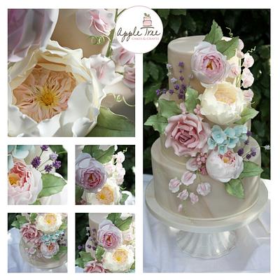 Summer Blossom Wedding Cake - Cake by Apple Tree Cakes & Crafts
