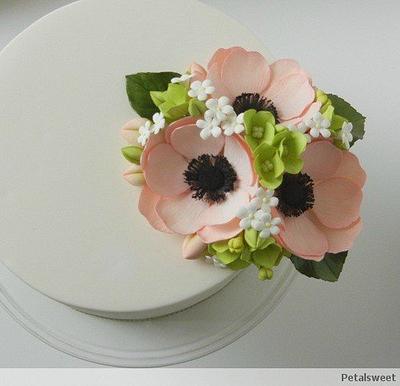 Peach Anemones - Cake by Petalsweet