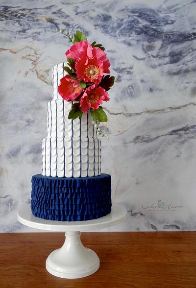 poppies, petals and pinstripes  - Cake by Cake Heart